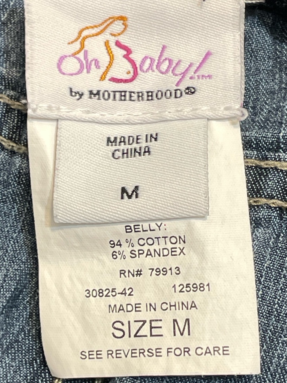 Oh Baby By Motherhood Comfort Waist Blue Denim Maternity Boot Cut Jeans Size M - Picture 9 of 12